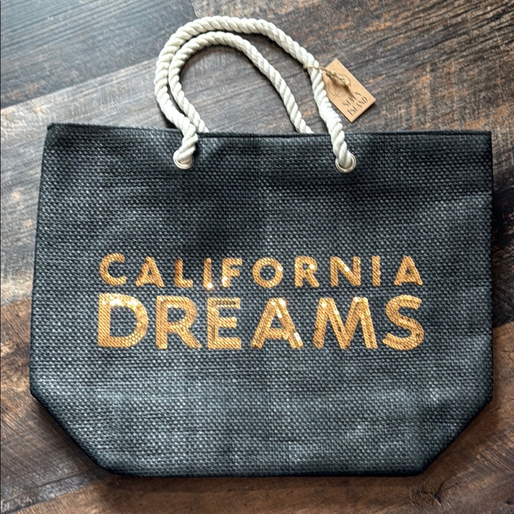 Black and Gold California Dreams Oversized Tote.